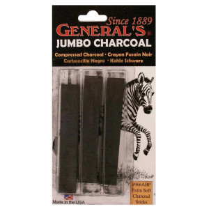 General's Jumbo 3 Stick Compressed Charcoal